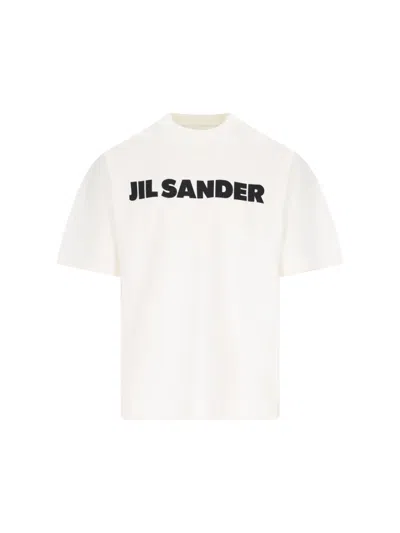 Jil Sander Logo Print T-shirt In White