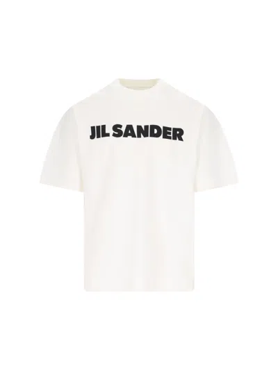 Jil Sander Brand Graphic Tee In White