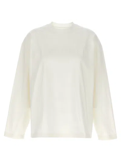 Jil Sander Crew Neck Logo Print T-shirt In White