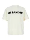 Jil Sander Relaxed-fit Cotton T-shirt With Bold Logo In White/black