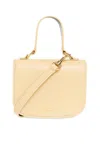 Jil Sander Logo Print Top Handle Shoulder Bag In Beige