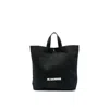 Jil Sander Logo-print Canvas Tote Bag In Black