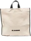 Jil Sander Logo-print Linen Tote Bag In Neutrals