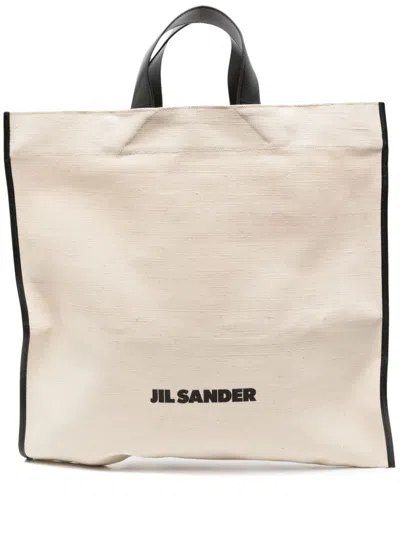 JIL SANDER LOGO-PRINT TOTE BAG