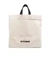 Jil Sander Logo-print Linen Tote Bag In Nude