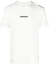 Jil Sander White T-shirt With Short Sleeves And Contrasting Logo Print In Cotton Man