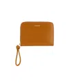 Jil Sander Logo-print Zip-up Wallet In Brown