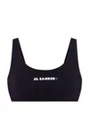 Jil Sander One-piece Black Bikini Top With Rounded Neckline In Blue