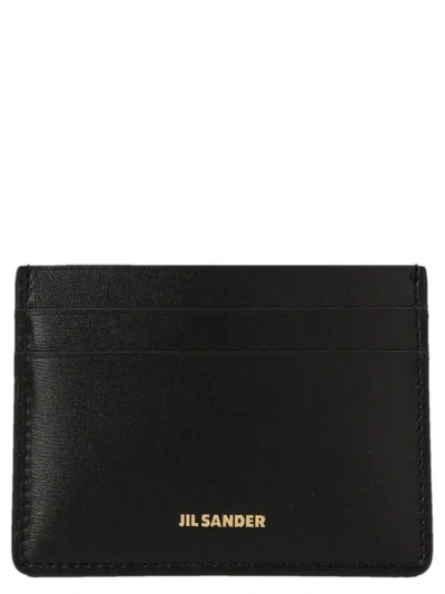 Jil Sander Logo Printed Cardholder In Black
