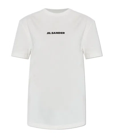Jil Sander Short-sleeve T-shirt With Centered Logo Detail In White