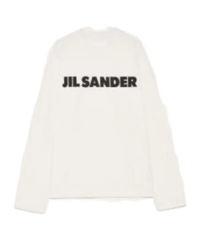 Jil Sander Logo Printed Crewneck T-shrt In White