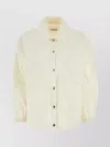 Jil Sander Logo-print Shirt Jacket In Beige