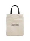 Jil Sander White Medium Flat Tote Bag In Pattern