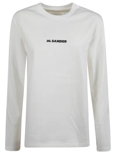 Jil Sander Logo Printed Long-sleeved T-shirt In Multi