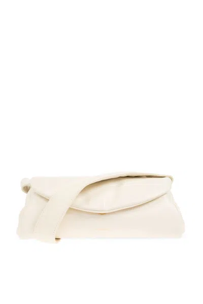 Jil Sander Small Cannolo Shoulder Bag In Beige