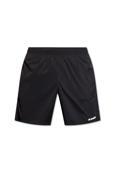 Jil Sander + Logo Printed Swim Shorts In Black