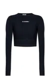 Jil Sander Cropped Swim Top In Black