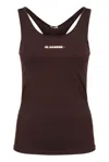 Jil Sander + Logo Printed Technicalb Tank Top In Brown