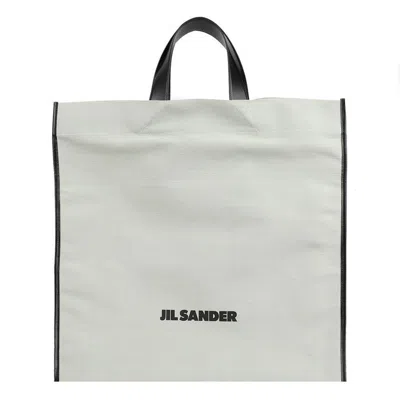 Jil Sander Logo Printed Tote Bag In Green