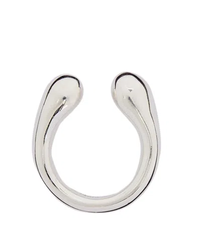 Jil Sander Logo Ring In White