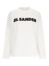 Jil Sander Crew Neck Long Sleeves T-shirt With Ribbed Collar And Printed Logo On The Front Clothing In White