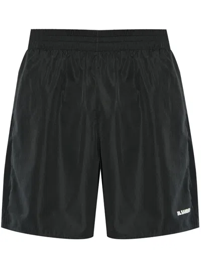 Jil Sander Logo Shorts In Black