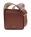 Jil Sander Logo Shoulder Bag In Brown