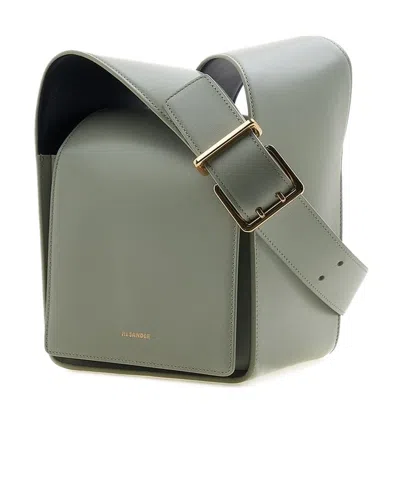 Jil Sander Logo Shoulder Bag In Green