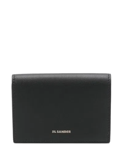 Jil Sander Logo-stamp Card Holder In Black