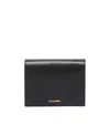 Jil Sander Gold-tone Logo Cardholder In Black