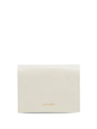 Jil Sander Logo-stamp Leather Card Holder In White