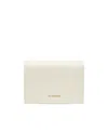 Jil Sander Logo-stamp Leather Card Holder In White