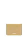 Jil Sander Logo-stamp Leather Card Holder In Yellow