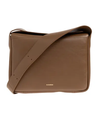 JIL SANDER JIL SANDER LOGO PRINTED FOLDOVER TOP CROSSBODY BAG