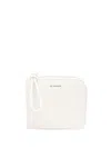 Jil Sander Logo-stamp Zip-up Wallet In Neutrals
