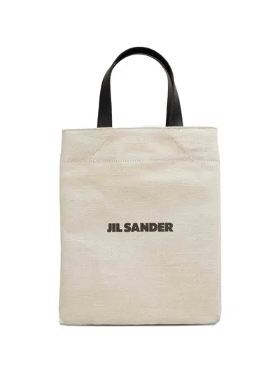 Jil Sander Logo Strap Tote Bag In Red