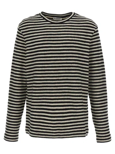JIL SANDER LOGO STRIPES SWEATER
