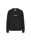 Jil Sander Oversized Crewneck Sweatshirt With Front Logo In Black