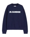Jil Sander Cotton Logo Sweatshirt In Blue
