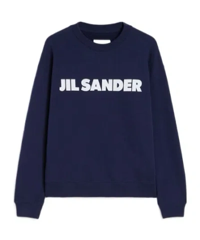 Jil Sander Logo Sweatshirt In Blue