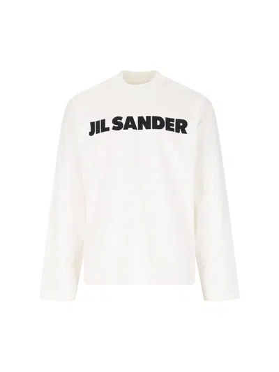 Jil Sander Logo Sweatshirt In Cream