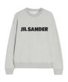 Jil Sander Logo Print Crewneck Sweatshirt In Gray