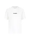 Jil Sander Cotton T-shirt With Front Printed Logo In White