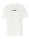 Jil Sander White T-shirt With Short Sleeves And Contrasting Logo Print In Cotton Man