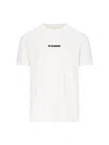Jil Sander White T-shirt With Short Sleeves And Contrasting Logo Print In Cotton Man