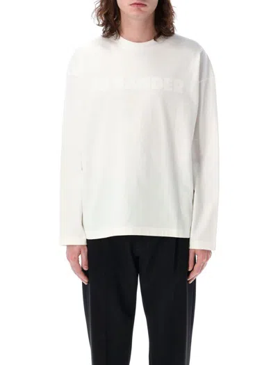 Jil Sander Oversized Porcelain Cotton T-shirt In Beige