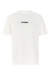 Jil Sander White T-shirt With Short Sleeves And Contrasting Logo Print In Cotton Man In White