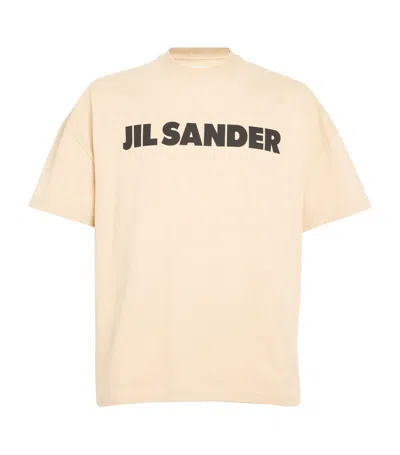 Jil Sander Logo-print Cotton T-shirt In Beige