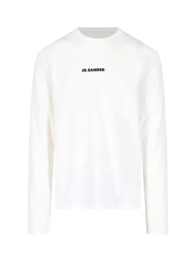 Jil Sander Logo T-shirt In Bianco