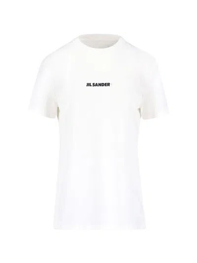 Jil Sander Logo T-shirt In Bianco